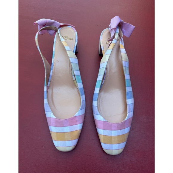 J. Crew Shoes - J.Crew Kate Rainbow Gingham Slingbacks